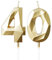 mciskin Gold 40th Birthday Candles, 3D Number 40 Candles for Cake, Women Men 40th Birthday Decorations,Pearl Gold Candle Cake Topper Decorations for Birthday Party Weddings Anniversary Supplies