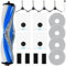 18 Stück Zubehör für Ecovacs Deebot T30S Combo / T30S Combo Complete Saugroboter, 1 Hauptbürste 4 Staubbeutel 4 Wischtücher 4 Filter 4 Seitenbürsten 1 Reinigungsbürste