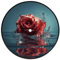 Retro-Untersetzer für CD-Schallplatten, exquisite rote Rose im Wasser, bedruckte Untersetzer für Schreibtisch, Kaffee-Untersetzer, Getränke-Untersetzer, niedliche Untersetzer für Weinglas, Tee,