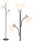 LEPOWER Stehlampe, Wohnzimmer Stehlampe LED, 9W LED Standleuchte mit 5W verstellbarem Leselicht, Moderne helle Stehleuchte mit 3 austauschbaren 3000K Energiespar Birnen, Schwarze deckenfluter