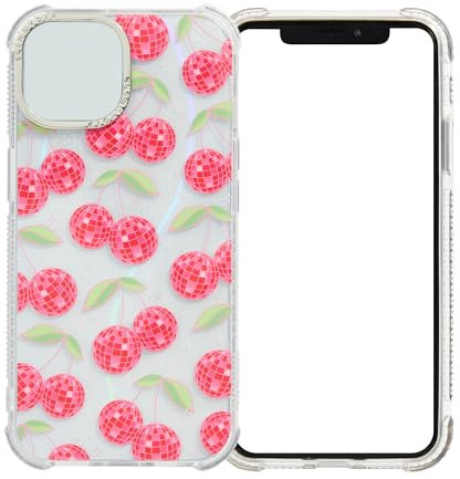 Skinnydip Disco Cherries - Case for iPhone 16 Pro Cover Stylish & Shockproof Cartoon Cover, Slim & Lightweight, Anti-Slip Cute Protective Case Gift for Girls Compatible with iPhone