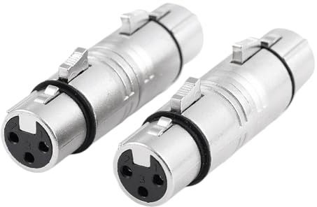Lbvzxkad 2 Pezzi XLR Femmina A Femmina XLR 3 Pin Femmina A 3 Pin Femmina Adattatore, Gender Changer, Convertitore di Estensione del Barilotto del Microfono