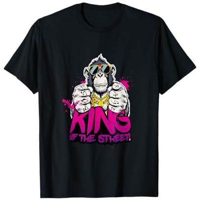 King of the Street – Gorilla mit Goldkette & Sonnenbrille T-Shirt