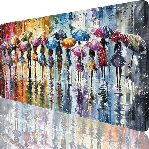 Tapis de Souris Gamer 1500x800x3 mm, Grand Tapis de Souris Couleur, Parapluie Mouse Pad Imperméable et Antidérapant, Multifonction Grand Sous Main Bureau pour Clavier et Souris, Gamer Decoration 20-0i