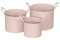 Decpero Metalltopf 3er-Set I rosa mit schwarzem Rand I Ø14x12,5cm Ø17x14,5cm Ø20x16,5cm