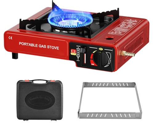 Estufa De Camping Portátil, Estufa De Gaes Portátil Hornillo De Gases Con Maletín De Transporte, Estufas De Gaes Portatil, Estufa Dos En Unos, Compatible Butano, Fácil Usar, Quemador Portátil
