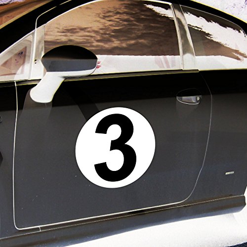 GreenIT 2 Aufkleber 20cm Sticker Startnummer Startnummern Racing Auto Start Nummer Zahl Ziffer Tor Halle Garage Werkstatt Müllkontainer (Startnummer 3)