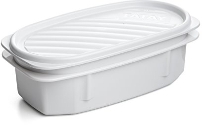 Tatay Fiambrera de Alimentos, Hermética, 0.5L de Capacidad, Tapa Flexible a Presión, Libre de BPA, Apto Microondas y Lavavajillas, Color Blanco - Opaco. Medidas: 18,4 x 9,7 x 6,1 cm
