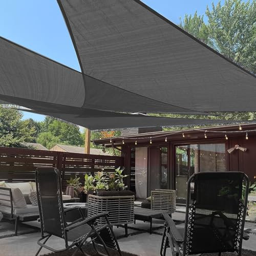 LOVE STORY Vela ombreggiante 5x5x5m Tena a Vela Triangolare Parasole Esterno Traspirante HDPE Protezione UV per Giardino Terrazza,Patio,Antracite