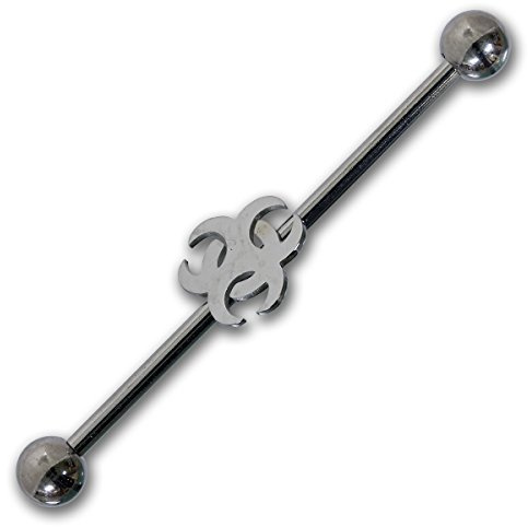 Pain-is-Art Industrial Biohazard in Silber - Ohrschmuck aus 316L Chirurgenstahl