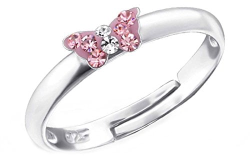 FIVE-D Kinder Ring Schmetterling 925 Sterling Silber (Rosa)