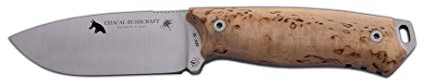 J&V Adventure Knives JV Cuchillo CHACAL BUSHCRAFT Abedul Funda MULTIPOSICIÓN para Caza, Pesca, Supervivencia y Bushcraft Realizado en Albacete + Portabotellas de Regalo