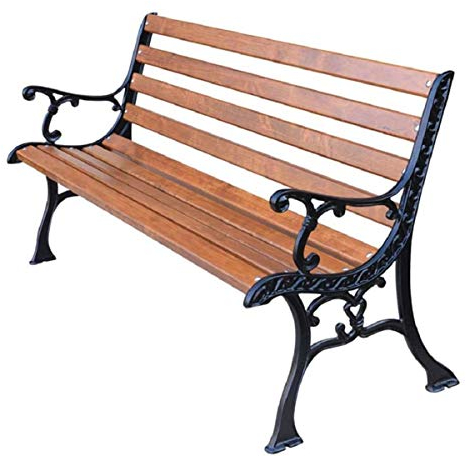 Casa Padrino Jugendstil Gartenbank mit Armlehnen Braun/Schwarz 150 x 40 x H. 78 cm - Parkbank - Sitzbank - Gartenmöbel