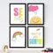 Set von 4 Blättern von Nachrichten Kindern in der Größe A3, Poster Papier 250 gr hohe Qualität. Frameless
