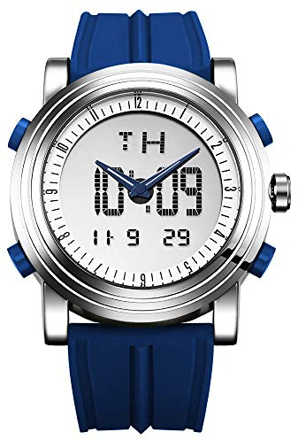 SINOBI Digital Watch for Men Sports Watch with Alarm Stopwatch Men's Watches (Silver)