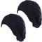 Byos Damen Baskenmütze aus weichem Strick, mittelschwer, mit Blättern, mit Cutout, 2er-Pack, Schwarz & Schwarz, Einheitsgröße