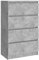 vidaXL Buffet Armoire à Tiroirs Commode Armoire de Rangement Dressoir Meuble de Rangement avec 4 Tiroirs Gris Béton 60x35x98,5 cm Bois d'Ingénierie