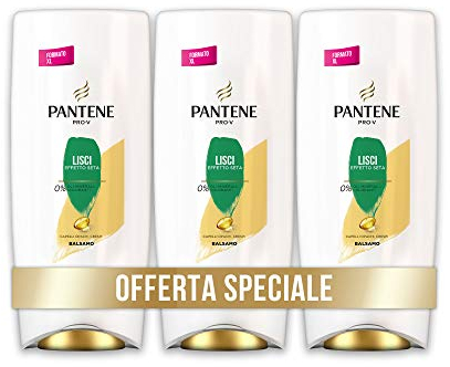 Pantene Pro-V Seidenglatt-Conditioner, glättender Conditioner, Conditioner für krauses und stumpfes Haar, 3er Sparpack 600ml
