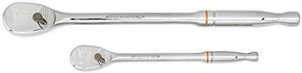 GEARWRENCH 81268T Ratschen-Set, 6,35 mm (1/4 Zoll) und 3/8 Zoll Antrieb, 90 Zähne, langer Griff, Tropfenform, 2 Stück