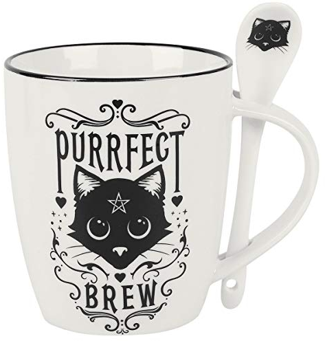 Alchemy England 1977 Purrfect Brew Unisexe Mug blanc/noir, Porcelaine,