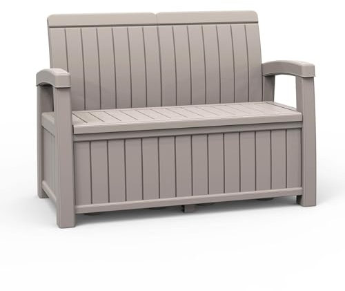 Banc Coffre en Résine pour Jardin Gardiun Vita Light Gray 124x66x90 cm 230 L