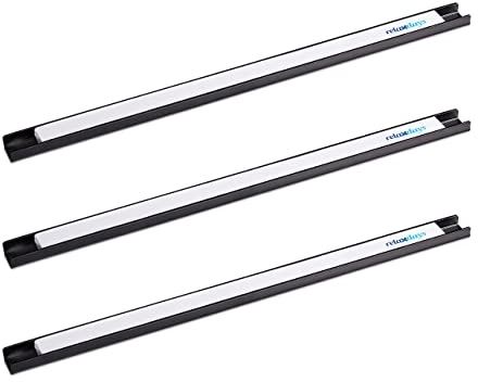 Set de 12 Imanes Herramientas, 45 cm de Largo, Acero, Barras Magnéticas Cuchillos, Taller, Garaje, Negro/Blanco