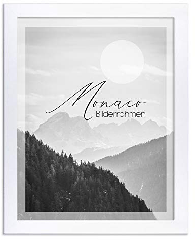 BIRAPA Monaco Bilderrahmen 45x55 cm Weiß Matt - Bilderrahmen, Posterrahmen, Wechselrahmen, Bilderrahmen Modern