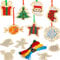 Blulu 12 Pieces Christmas Wooden Decoration Cross-Stitch Kits Wooden Sewing Cross-Stitch, Include Star Snowflake for Arts Wooden Crafts Christmas Ornament, Assorted Patterns (Lovely Style)