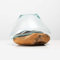 Rikmani - Deko Glasschale auf Holzpodest Schmelzschale (Weiss, Form 2) - Designer Vase aus Glas mundgeblasen auf Holzwurzel Blumenvase Wasserkaraffe Schmelzvase