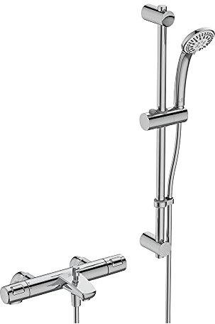 Ceratherm T25 Thermostat-Mischbatterie mit freiliegendem Rand, mit Idealrain S3, 3 Funktionen, Ø80, 600 mm Schiene und 1,8 m Schlauch