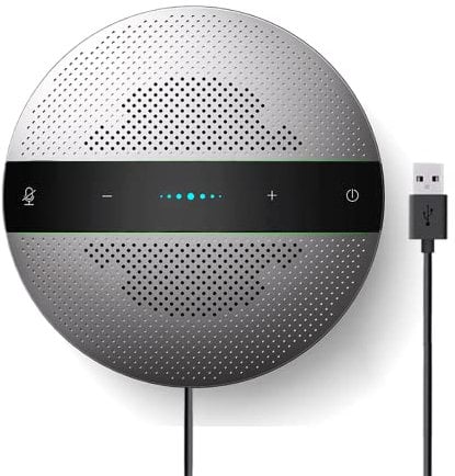 Project Telecom Wired Speakerphone with Noise Cancelling Microphones – Conference Speaker for PC Laptop – 3.5mm Headset Jack – Plug and Play – Ideal for 1-6 Participants