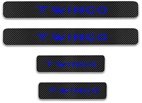 4 Pièces Voiture Fibre de Carbone Seuil Porte Plaques pour RENAULT TWINGO, Threshold Bar protection Autocollant Anti-Rayures Anti-Dirty Plinthes Pédale