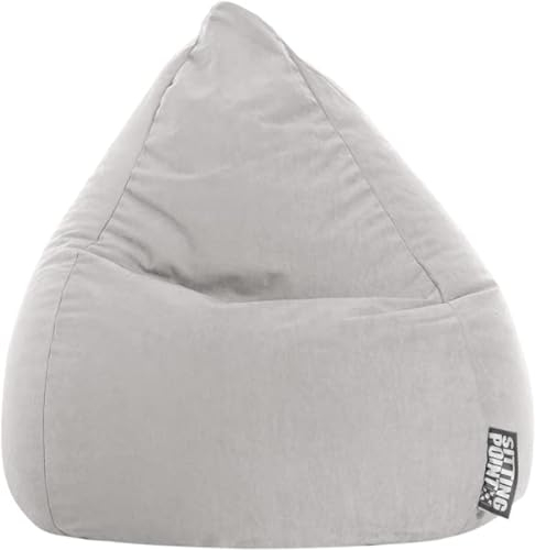 SITTING POINT only by MAGMA BeanBag Easy L Indoor Sitzsack, Lounge Sitzkissen, 70x90cm, Made in Germany, Waschbar, Sessel für Kinder & Erwachsene, grau