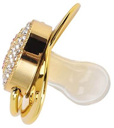 Baby Schnuller für 6 bis 18 Monate Baby, weiches Silikon -Bling -Anti -Statik -Silikon -Baby -Schnuller -Clips Neugeborene Schnuller für Zuhause (golden)