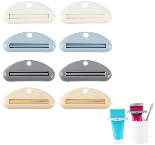 Presse Dentifrice, Tube Squeezer, Presse Tube De Dentifrice, Tube Presse Dentifrice, Presse-Tube pour Dentifrice, Crème pour Les Mains, Lait Démaquillant, Tubes de Peinture, Cosmétiques, 8 Pièces