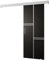 MEBLE KRYSPOL Schiebetürsystem Salwador 8 Komplett-Set für Schiebetüren, Trennwände Innentüren, Modern Design (schwarz matt/Gitter: weiß matt/Griff und Streife: Silber) | 90 cm x 204 cm