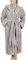 LAYNENBURG Bademantel Damen Frottee - Kapuze - Lang - 100% Baumwolle (360g/m2) - OEKO TEX Standard 100 - Größe (3XL, Grau)