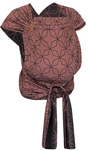 Hoppediz Hop-Tye Advanced - 4-in-1 Babytrage für Neugeborene ab Geburt - Halfbuckle Tragehilfe mit Tuchträgern - mitwachsend bis 20 kg - Design Malmö rose