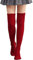 Nanxson Damen Lang Stulpe Leg Warmer Gestrickte Over-Knee Lange Beinstulpe Tanzen Strumpf (Dunkel Rot-80)