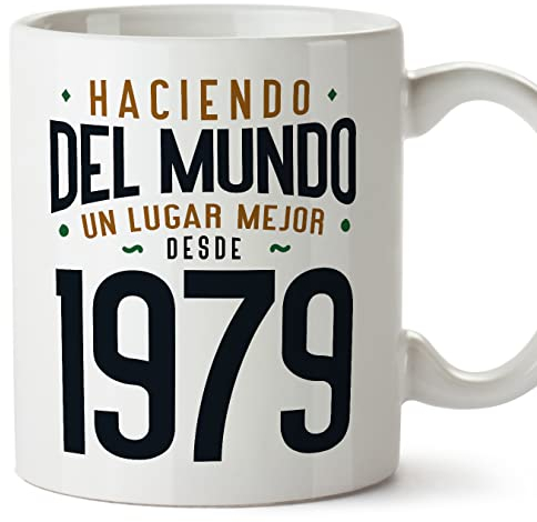 MUGFFINS Tazas 1979 Cumpleaños - En Español - Haciendo del Mundo un Lugar Mejor - 11 oz / 330 ml - Regalo original y divertido