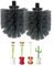 VIGAR - Recambios para Escobilla de WC - Pack 2 Unidades - 8 x 8 x 10 cm - Serie Flower Power - Nylon - Rosca Exclusiva Escobilla Limpieza del Inodoro - Negro