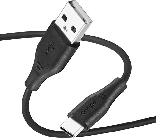 Betron USB C Charger Cable, 0.5 Metre, 3.1A, Fast, Compatible with iPhone, Samsung (Black)