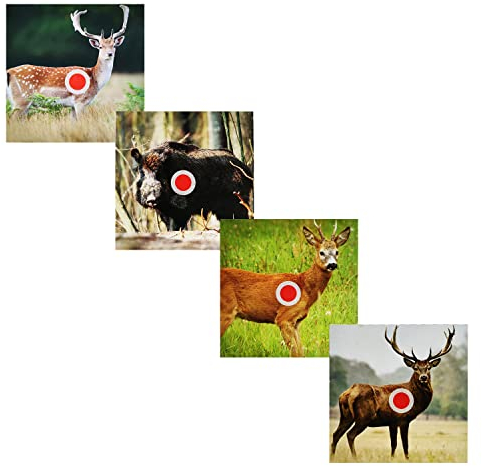 ATFLBOX bersagli 100 Pezzi 14 x14 con Fucile ad Aria compressa Motivo Animale Pistola Softair Softair Bersaglio tiro per Trappola Proiettile Armi CO2 Pistola BB e Pistola a Pallini bersagli di Carta
