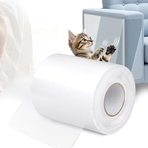 Kratzschutz für Katzen, Anti Kratz Folie für Katzen, Anti-Kratz-Sofa,kratzschutz Katze, Hund, katzenkratzschutz für möbel, Geeignet für Anti-Kratz-Matte, Möbelschutzfolie(10 cm x 15 m)