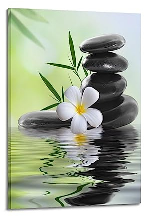 NOHF Zen-Poster, Zen-Steine, Feng Shui-Poster, Wandkunstdruck, Retro-Ästhetik, Raumdekoration, Bürodekoration, 20 x 30 cm, Rahmenstil