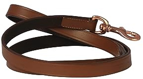 Benji & Flo Deluxe Padded Leather Dog Lead 120cm (Tan/Rose Gold)