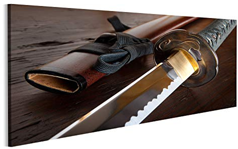 islandburner Bild auf Leinwand Japanisches Samurai Schwert Bilder Wandbilder Poster