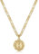 KissYan Initialen-Halskette für Damen, 14 Karat vergoldet, runde Halskette mit Buchstaben-Anhänger, Hauptstadt-Monogramm-Halskette, Alhpabets von A-Z, Figaro-Kette, modische Halskette (Goldenes I)