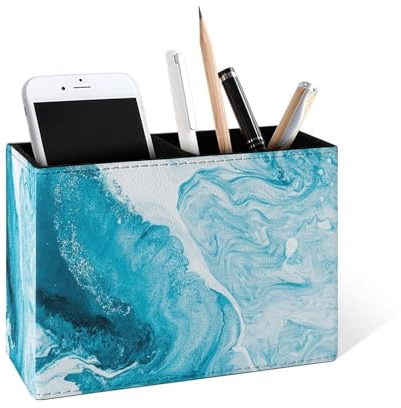 Famame Abstrakter blauer Marmor-Stiftehalter für den Schreibtisch, Schreibtisch-Behälter, Stiftebecher, Aufbewahrung, Arbeitszimmer, Tisch, Stifte-Organizer, Make-up-Pinselhalter für Büro und Zuhause