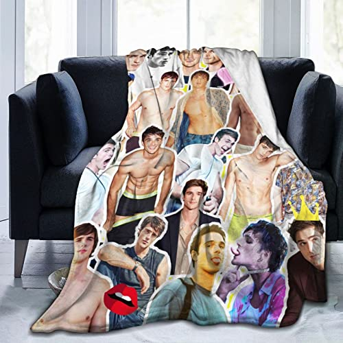 Suehome Jacob Elordi Decke aus weichem und bequemem Woll-Fleece, Überwurfdecken für Sofa, Büro, Auto, Camping, Yoga, Reisen, Heimdekoration, gemütlich, Plüsch, Stranddecke, Geschenk
